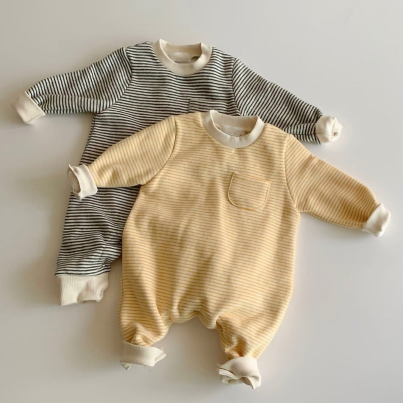 Wear striped baby jumpsuits outside - Stripe It Up in Cotton Jumpsuits for Tiny Trendsetters