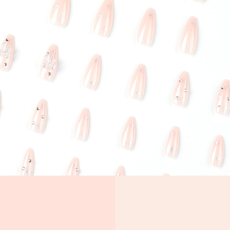 Wearable Nail Tip with Ice Bowknot Rhinestone and Silver - wearable nail tip ice bowknot rhinestone silver