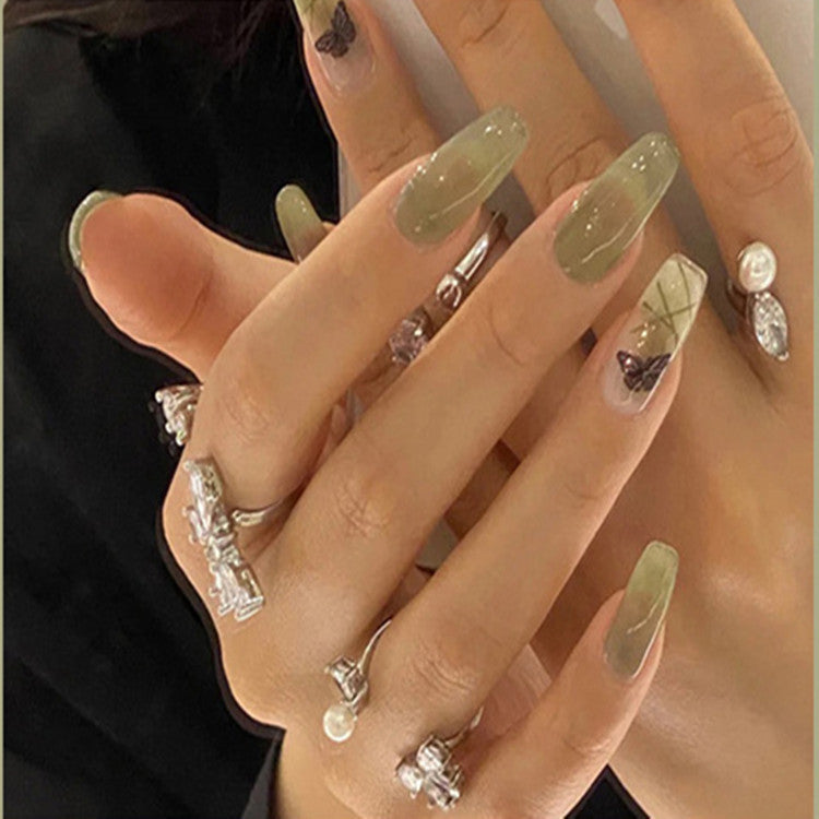 Wearable removable nail sticker set with detachable designs and glue - Teleplus Removable Nail Sticker Set Detachable