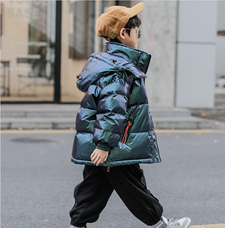 Western Style Big White Duck Winter Coat for Men with Hood - Teleplus western style big white duck