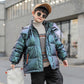 Western Style Big White Duck Winter Coat for Men with Hood - Teleplus western style big white duck