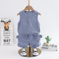 Western Style Little Boy Clothes Children Baby Summer Clothing Sleeveless Two-piece Suit - Tiny Cowboys Lookin’ Fly