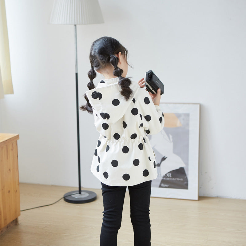 Western Style Polka Dot Jacket for Babies Casual Tops in Cotton Blend - Teleplus Baby western style polka dot jacket