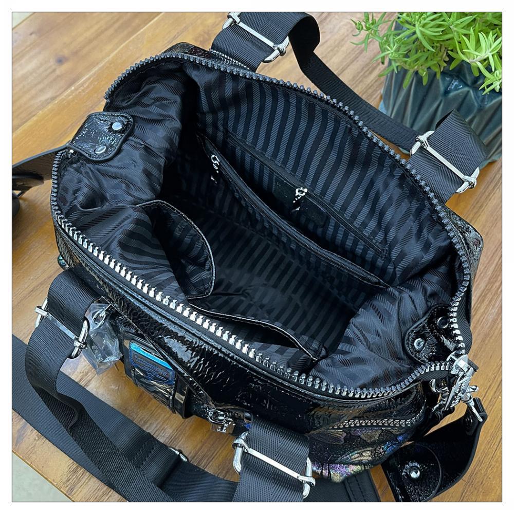 Western Style Soft Leather Crossbody Bag with Painted Print and Portable Design - Teleplus painted print portable