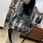 Western Style Soft Leather Crossbody Bag with Painted Print and Portable Design - Teleplus painted print portable