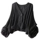 White and Black Batwing Sleeve Polyester Top for Women - Teleplus Women’s