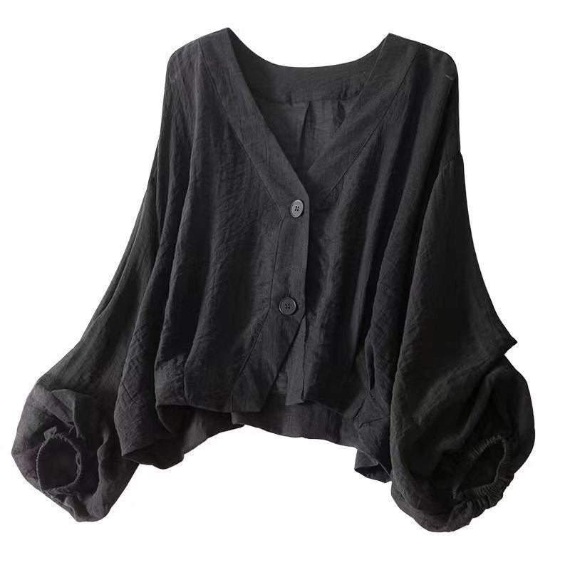 White and Black Batwing Sleeve Polyester Top for Women - Teleplus Women’s