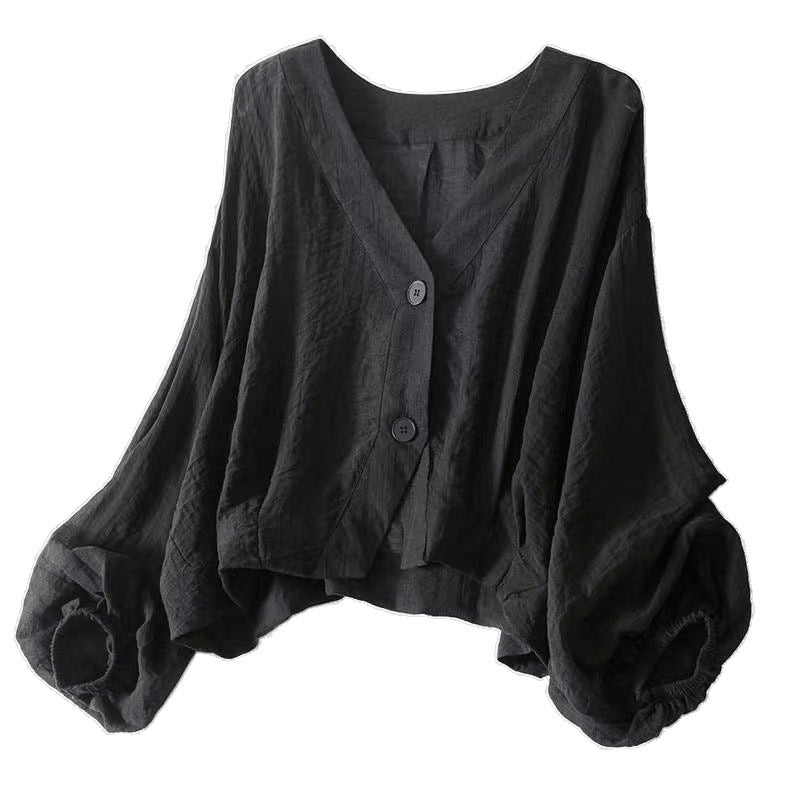White and Black Batwing Sleeve Polyester Top for Women - Teleplus Women’s