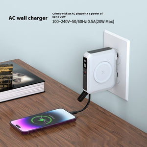 White and Black Magnetic Suction Travel Charger with 65W Multifunctional Power Bank - Teleplus 65w multifunctional