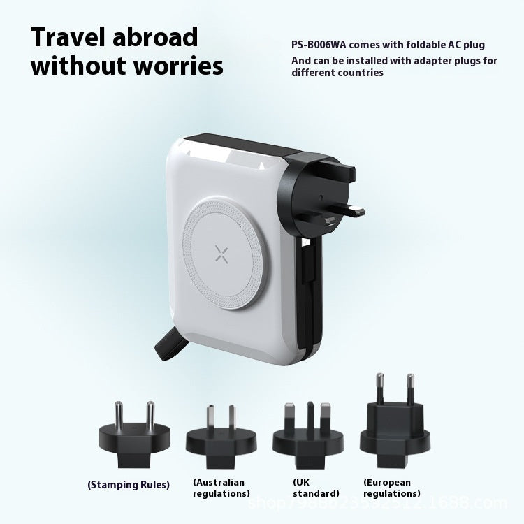 White and Black Magnetic Suction Travel Charger with 65W Multifunctional Power Bank - Teleplus 65w multifunctional