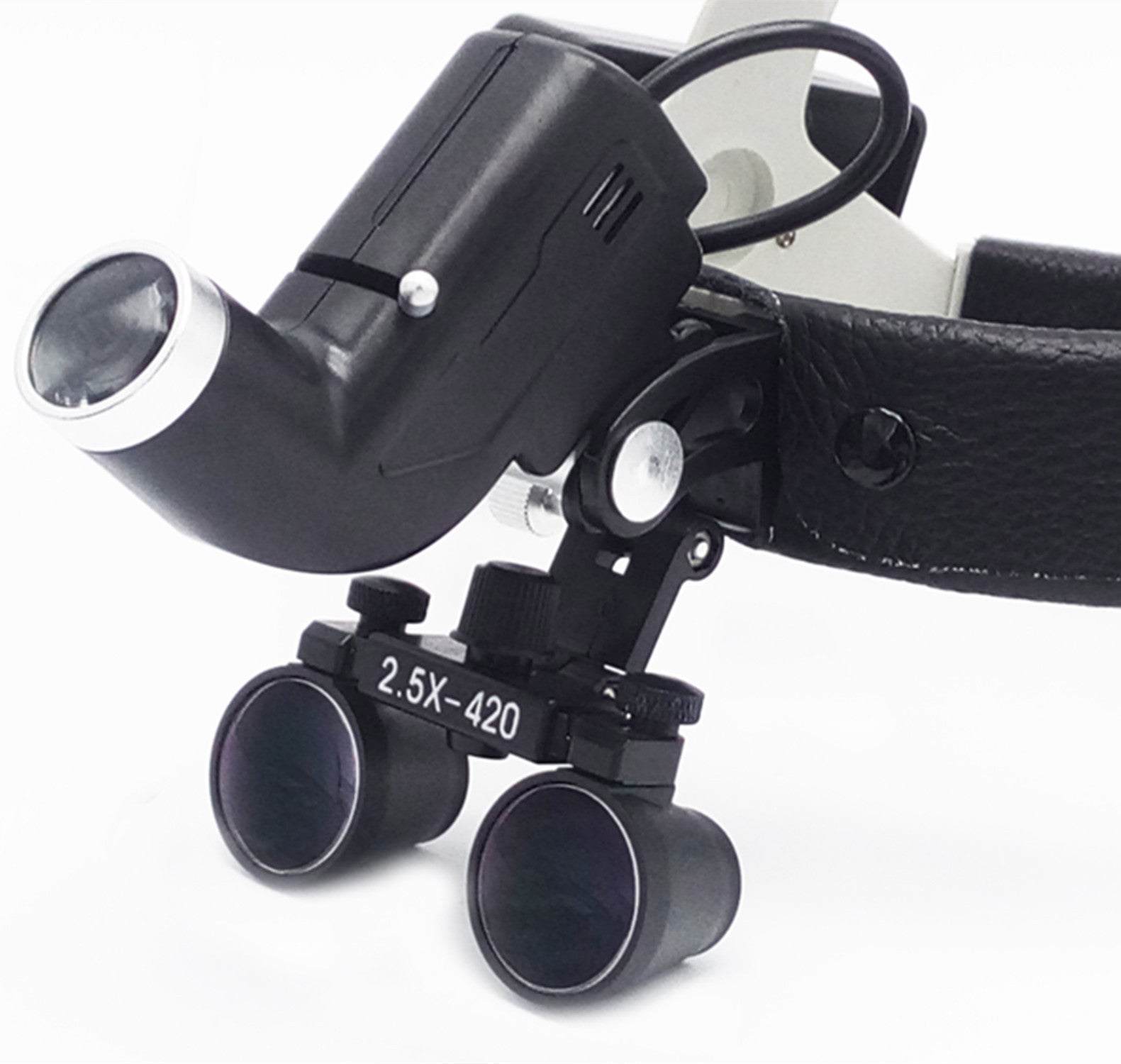 White and Black Plastic Plexiglass Medical Magnifying Lens with LED Spotlight - Teleplus for Precision medical