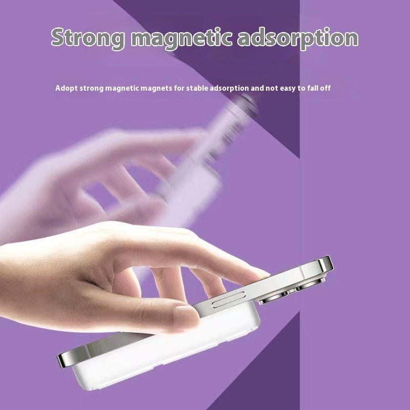 White and Black Shell Plastic Magnetic Power Bank with Creative Design - Teleplus magnetic power bank shell plastic