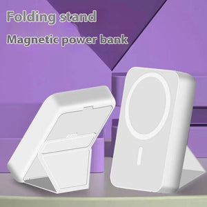 White and Black Shell Plastic Magnetic Power Bank with Creative Design - Teleplus magnetic power bank shell plastic