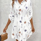White and Pink Floral Polyester Dress for Casual Commuting - Teleplus Wear