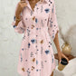 White and Pink Floral Polyester Dress for Casual Commuting - Teleplus Wear