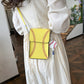 White and Yellow Soft PU Shoulder Bag with Internal Zipper Single Strap - Teleplus shoulder bag
