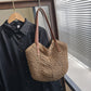 White Cotton Linen Tote Bag Large Travel Shoulder for Women and Men - Teleplus