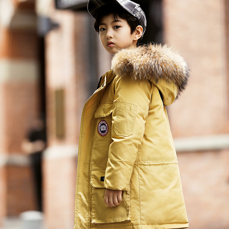 White Duck Down Jacket Boy for United States CHF Warmth - Teleplus united states chf jacket boy