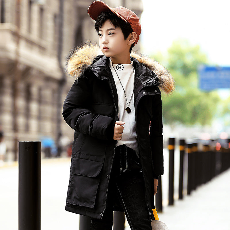 White Duck Down Jacket Boy for United States CHF Warmth - Teleplus united states chf jacket boy