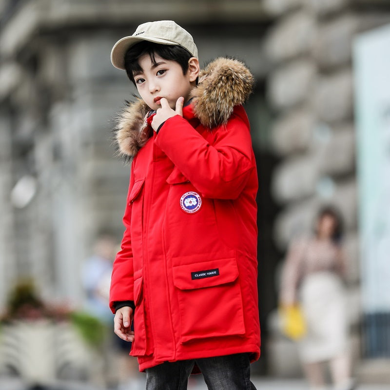 White Duck Down Jacket Boy for United States CHF Warmth - Teleplus united states chf jacket boy