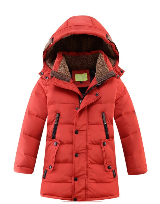 White Duck Down Winter Jacket for Boys Padded Children Casual Solid Color - Teleplus winter jackets duck padded children