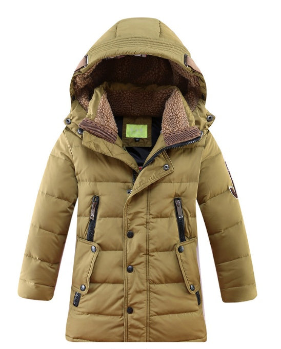 White Duck Down Winter Jacket for Boys Padded Children Casual Solid Color - Teleplus winter jackets duck padded children