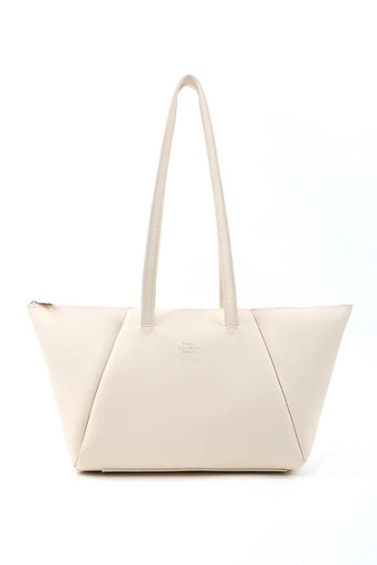 White Faux Leather Single Compartment Zipper Hand Shoulder Crossbody Bag