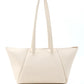 White Faux Leather Single Compartment Zipper Hand Shoulder Crossbody Bag