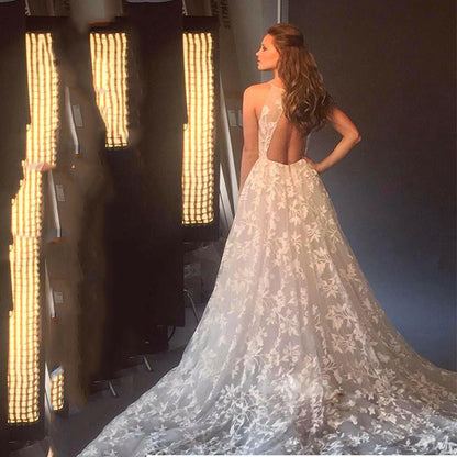 White Princess Skirt Dress Modern Bridal Backless Lace Sleeveless Midi - Teleplus