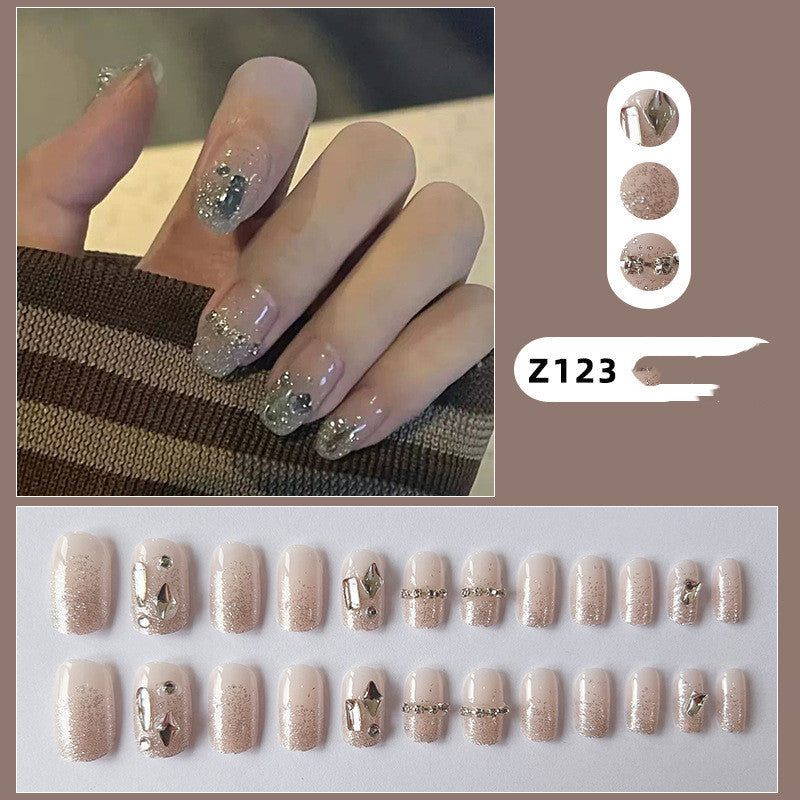 White Short Detachable Debris Chain with Rose Flower Pattern and Nail Patches - Teleplus debris chain white short