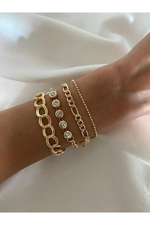 White Stone Bracelet Set Layered Elegant Jewelry for Women and Gifts - Teleplus white stone bracelet set