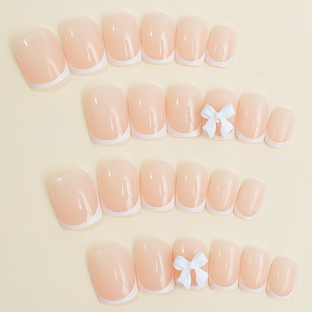 White Sweet Bow Nail Sticker for Simple Fashion and Elegant Nails - Teleplus simple fashion white sweet bow nail sticker