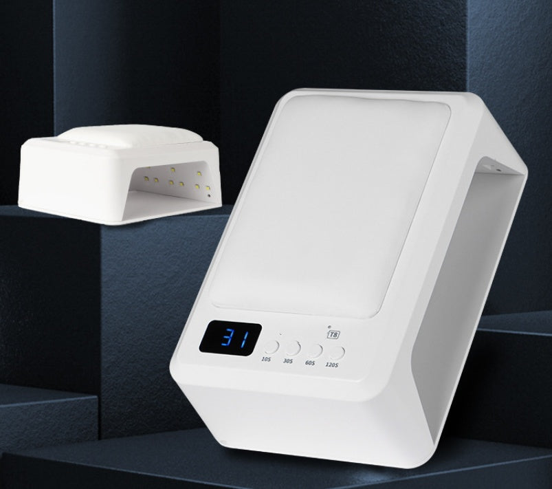 White T8-A Hand Pillow UV Lamp for Nails Power Hot with Nail Dryer - Teleplus hands hand pillow uv lamp power hot