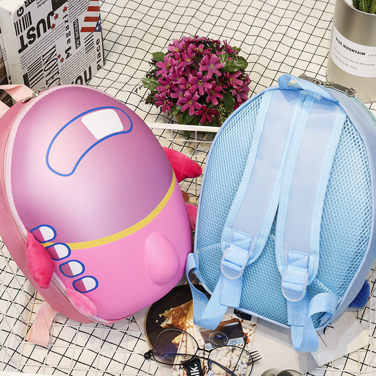 Wholesale children’s cartoon kindergarten schoolbag small aircraft hard shell backpack waterproof eggshell double