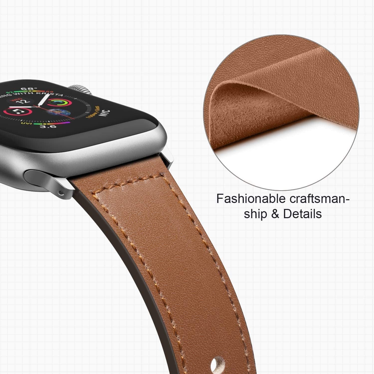 Wide-mouth Sleeve Leather Strap - Wide-mouth Sleeve Leather Strap for Apple Watch