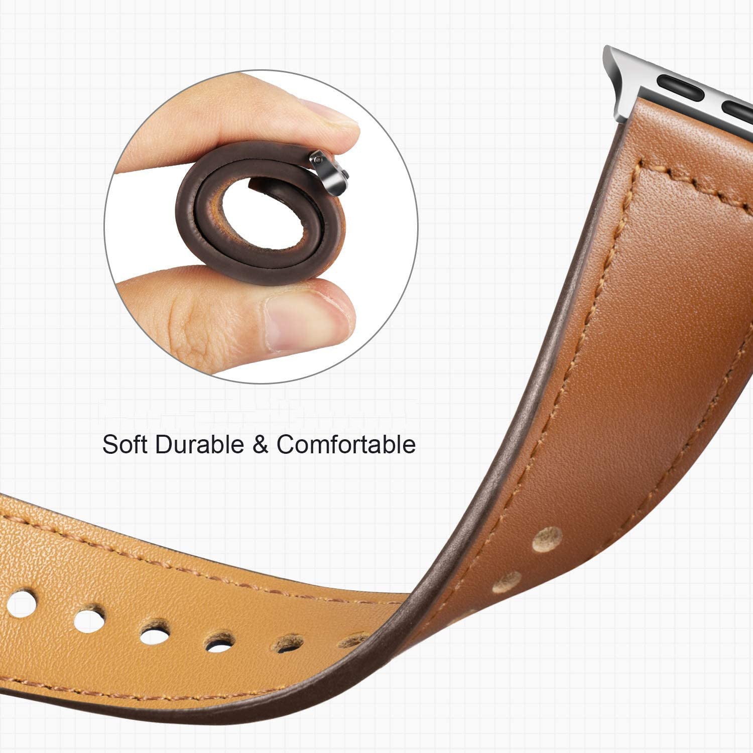 Wide-mouth Sleeve Leather Strap - Wide-mouth Sleeve Leather Strap for Apple Watch