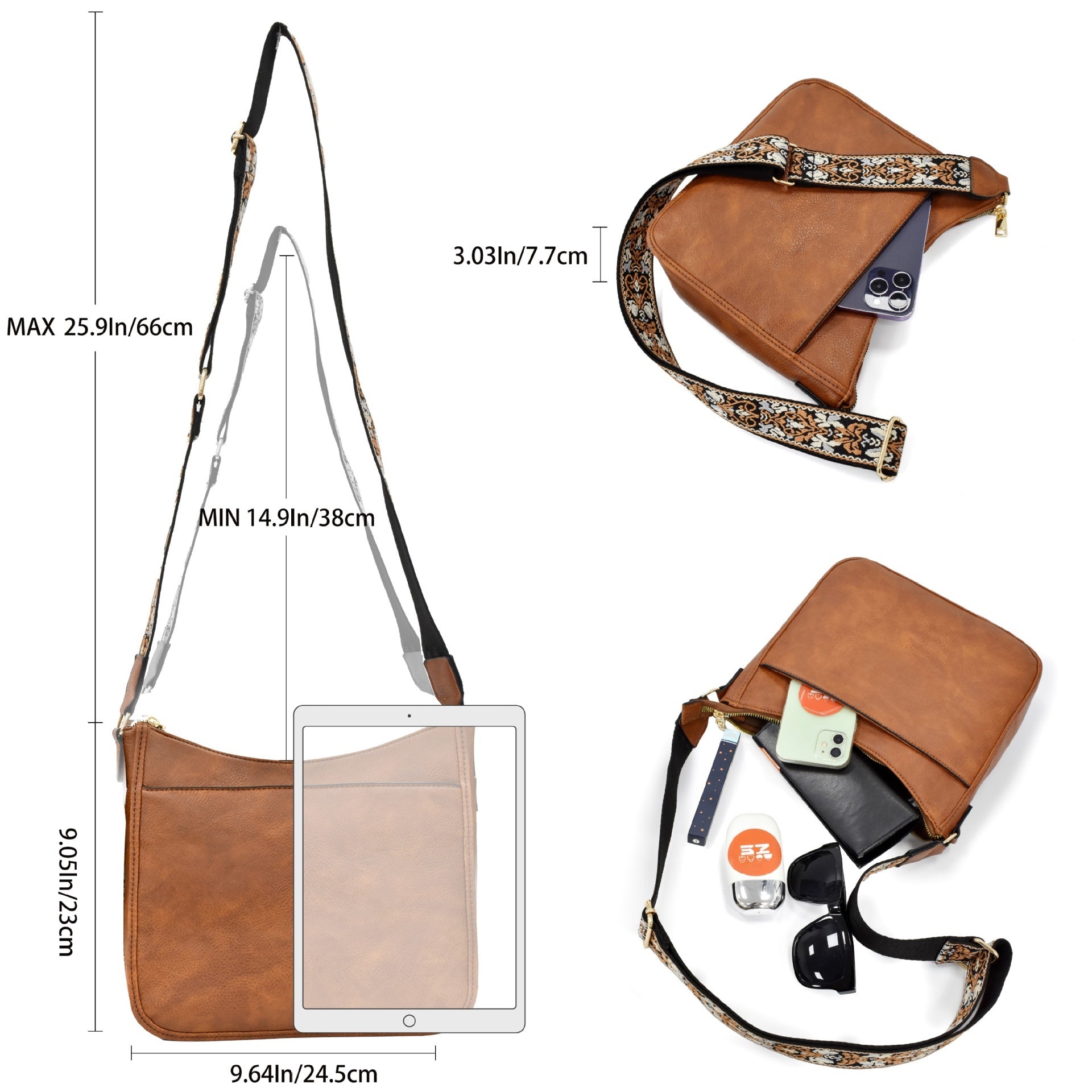 Wide Shoulder Strap Polyester Bag with Large Stitching for Daily - Teleplus wide shoulder strap large stitching