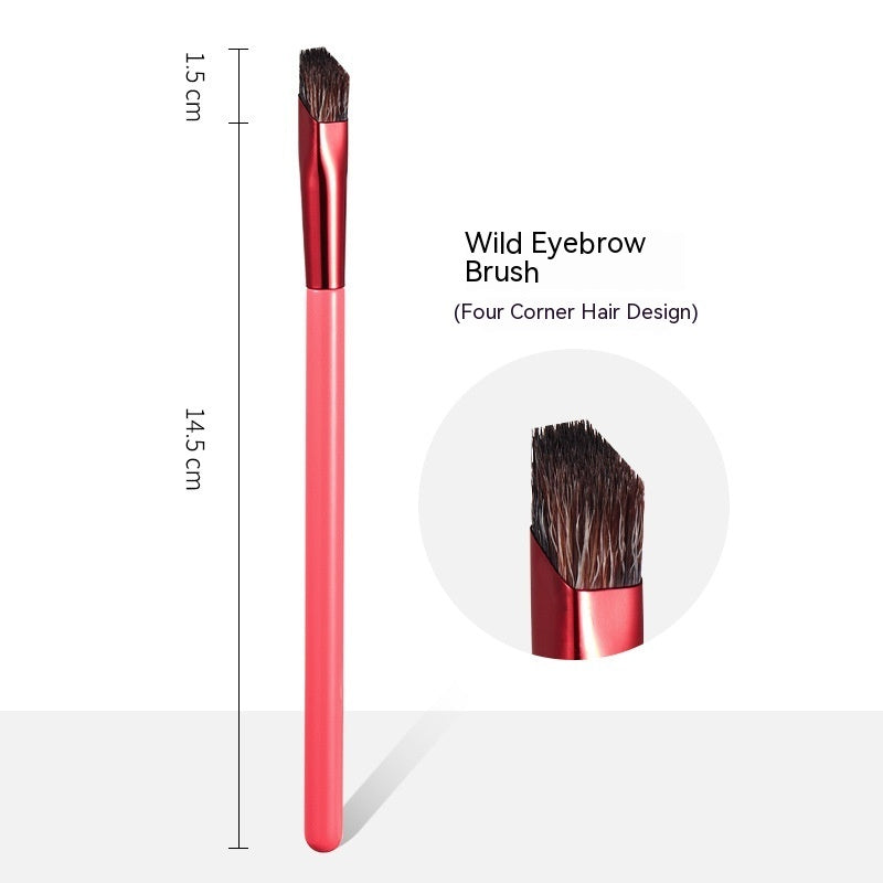 Wild Eyebrow Brush with Wooden Handle for Sweeping and Filling - wild eyebrow brush sweeping square