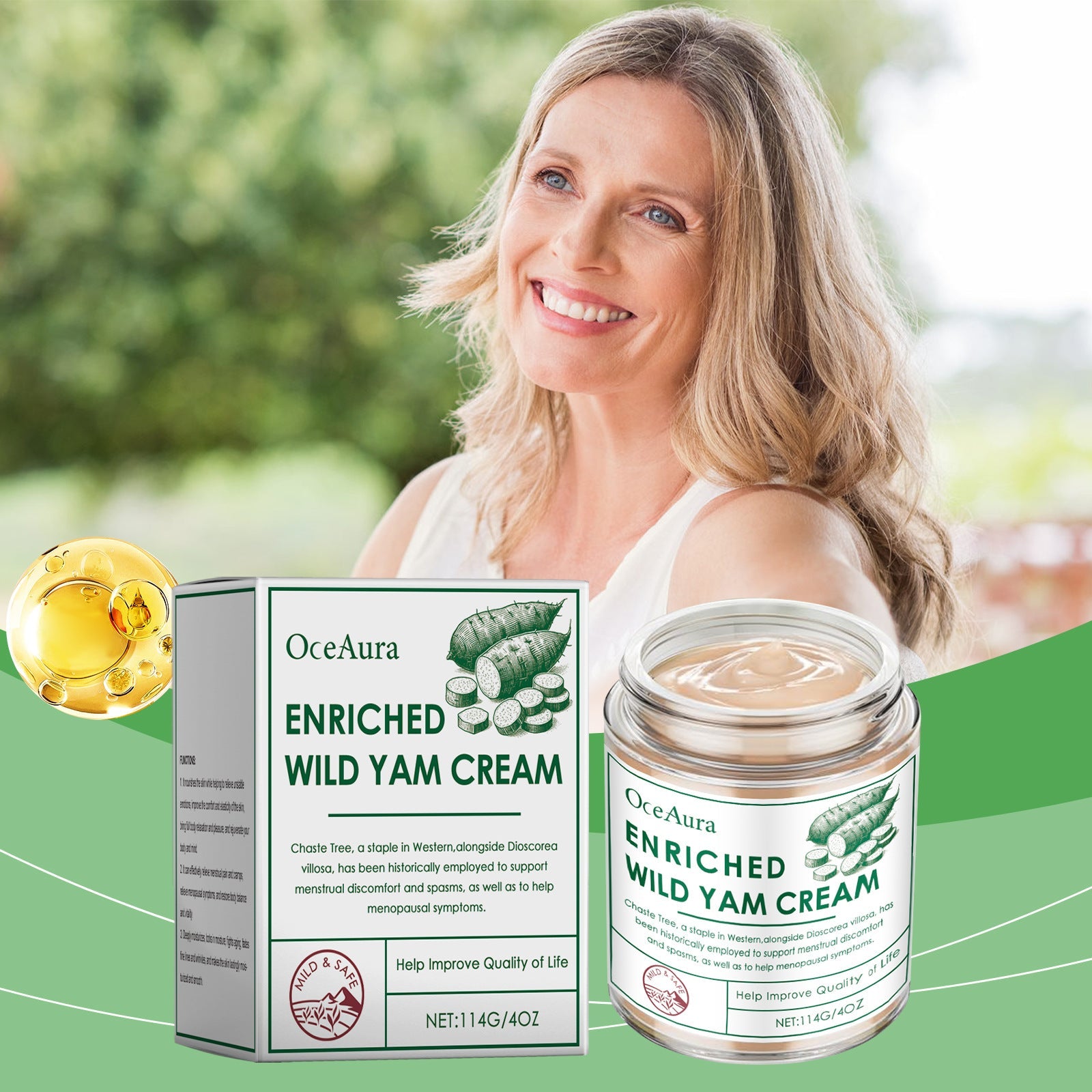 Wild Yam Firming Body Cream with Dioscorea Japonica and Moisturizing Extracts - Moisturizers wild yam firming wrinkle