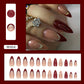 Wine Red Champagne Glitter Nail Art Glue for Almond and Ladies Wear - wine red champagne glitter almond