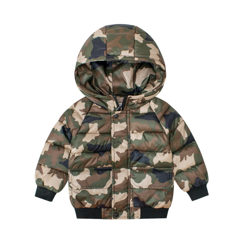 Winter Camouflage Jacket for Men with Hood and Polyester Fiber - cotton camouflage jacket men