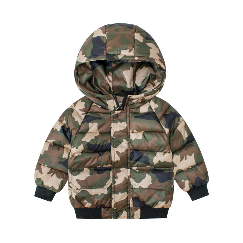 Winter Camouflage Jacket for Men with Hood and Polyester Fiber - cotton camouflage jacket men