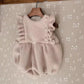 Winter Fleece-lined Infant Western Style Soft Thick Lambswool Lace Large Pockets Sleeveless Romper Jumpsuit - Snuggle