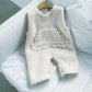 Winter Fleece-lined Infant Western Style Soft Thick Lambswool Lace Large Pockets Sleeveless Romper Jumpsuit - Snuggle