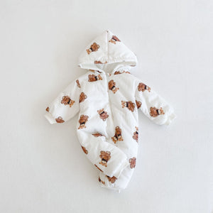 Creamy White Unisex Hoodie Jacket with Polyester Fabric for United States Market - Stay Cozy in Fiber Winter Romper Fun