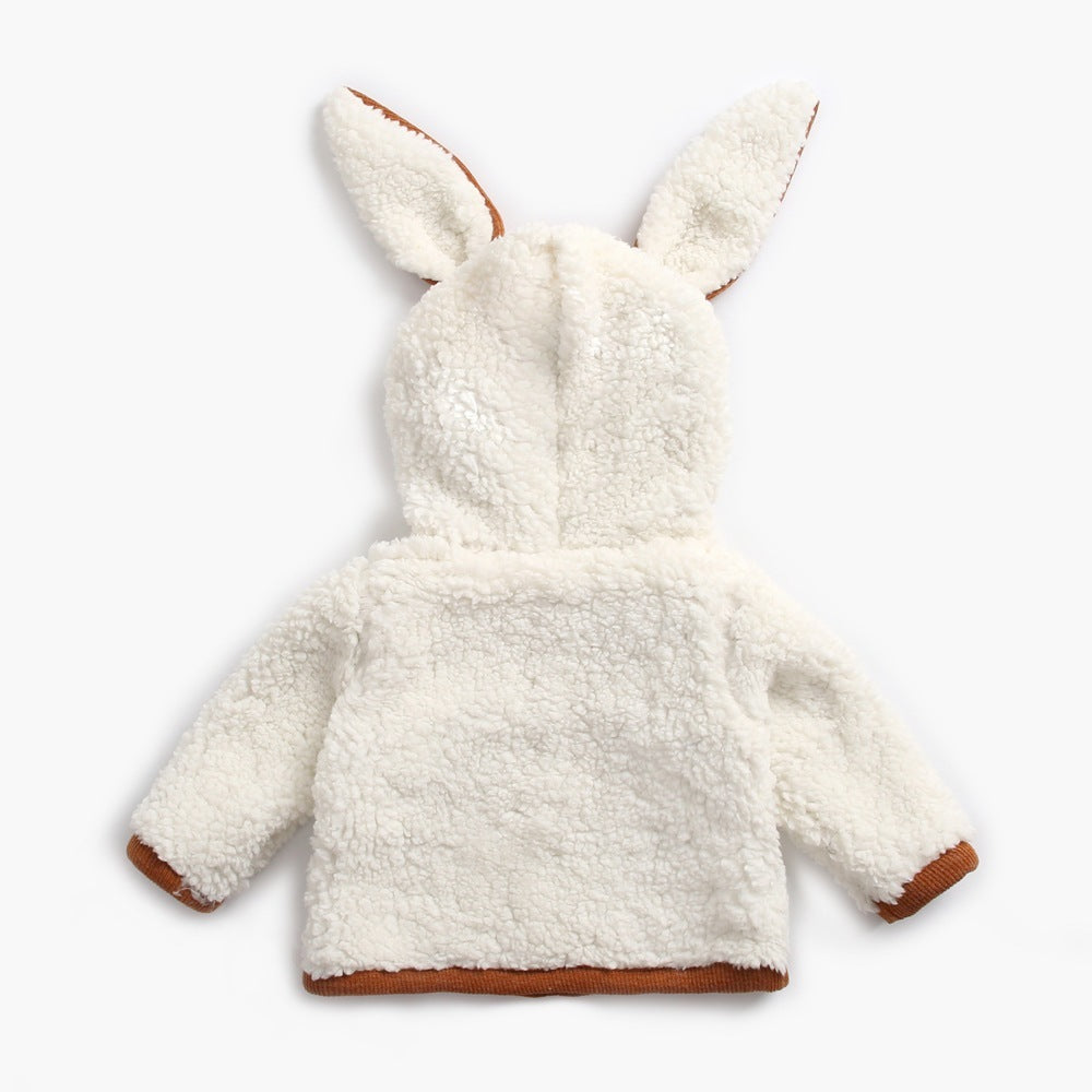 Winter Rabbit Shape Velvet Padded Jacket for Children 1-3 Years - winter rabbit shape velvet padded jacket children