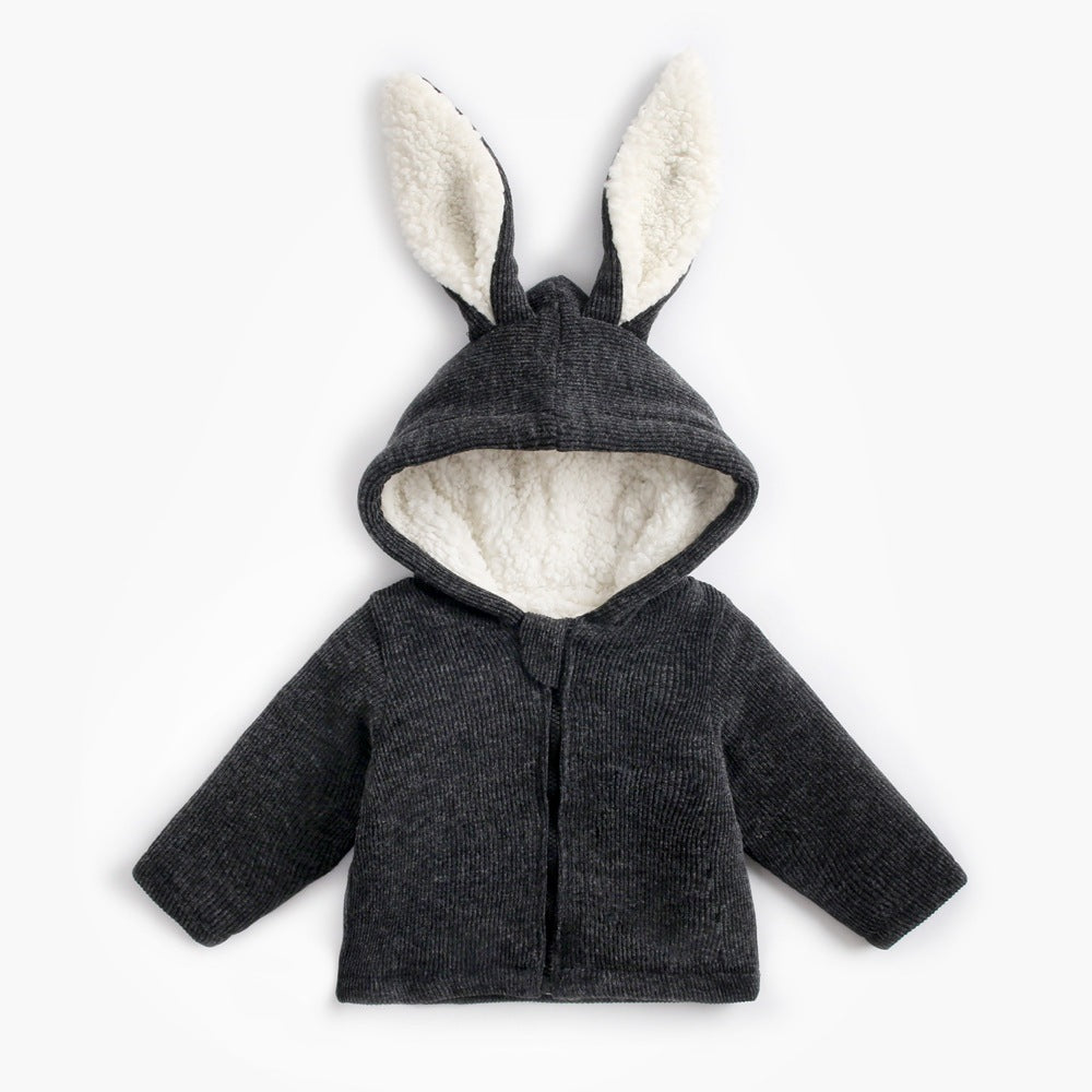 Winter Rabbit Shape Velvet Padded Jacket for Children 1-3 Years - winter rabbit shape velvet padded jacket children