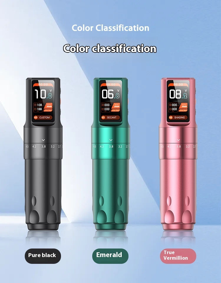 Wireless Adjustable Stroke Pen Tattoo Machine with Aviation Aluminum Alloy - for Precise Work wireless adjustable