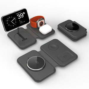 Wireless Charger Folding 3-in-1 for United States with Magnetic Support - Three-in-One Magic wireless charger united