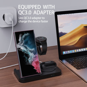 Wireless Charger for Samsung in United States with QC3.0 Fast Charging - Three-in-One When Cords Get Boring united